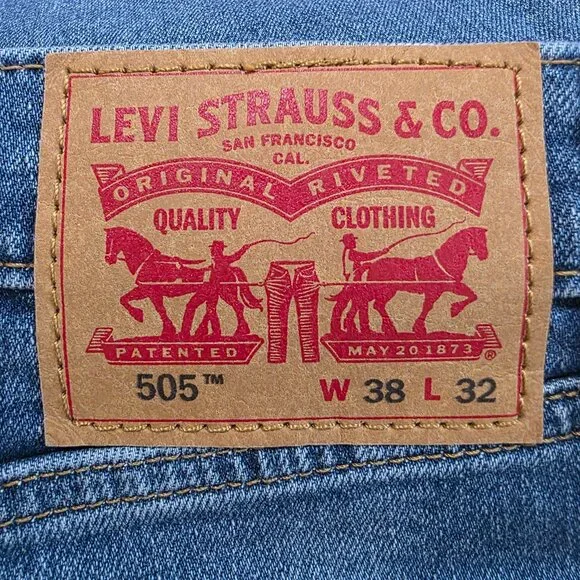 Levi's Men's 505 Jean Regular Fit Straight Leg Stretch Sizes 38x32, 40x30, 42x32 - Picture 5 of 12